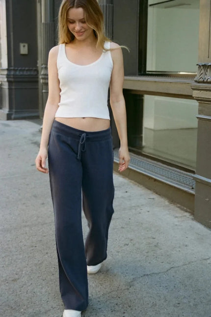 Hilary Soft Yoga Pants - Faded Navy Blue