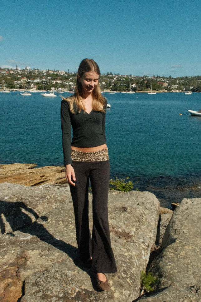 Priscilla Leopard Pants - Black