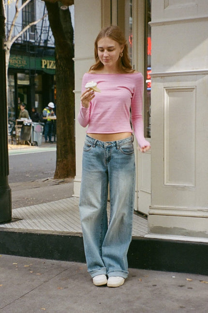 Bonnie Striped Top - Bubblegum Pink and Pink Stripes
