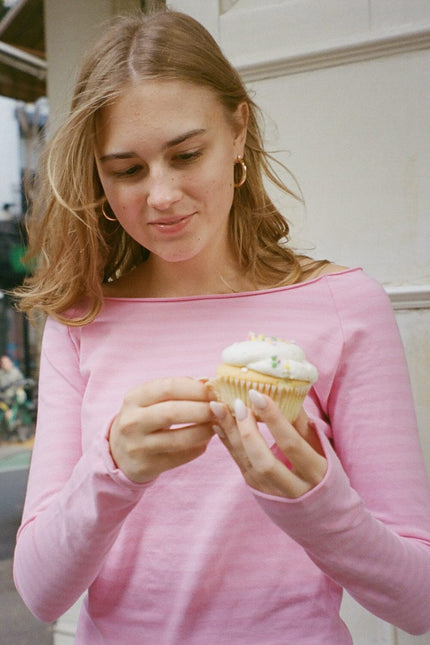 Bonnie Striped Top - Bubblegum Pink and Pink Stripes