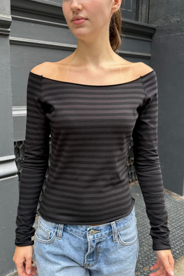 Bonnie Striped Top - Black and White Stripes