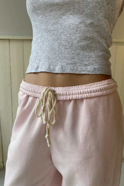 Anastasia Tie Sweatpants - Pastel Pink