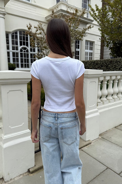 Ashlyn Tiger Top - White