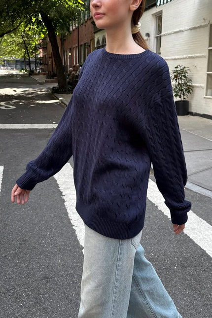 Brianna Cotton Cable Knit Sweater