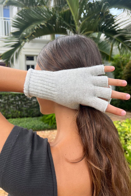 Fingerless Wool Gloves - Navy Blue
