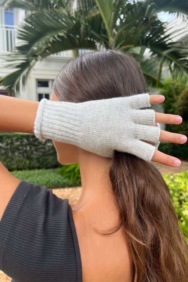 Fingerless Wool Gloves - Navy Blue