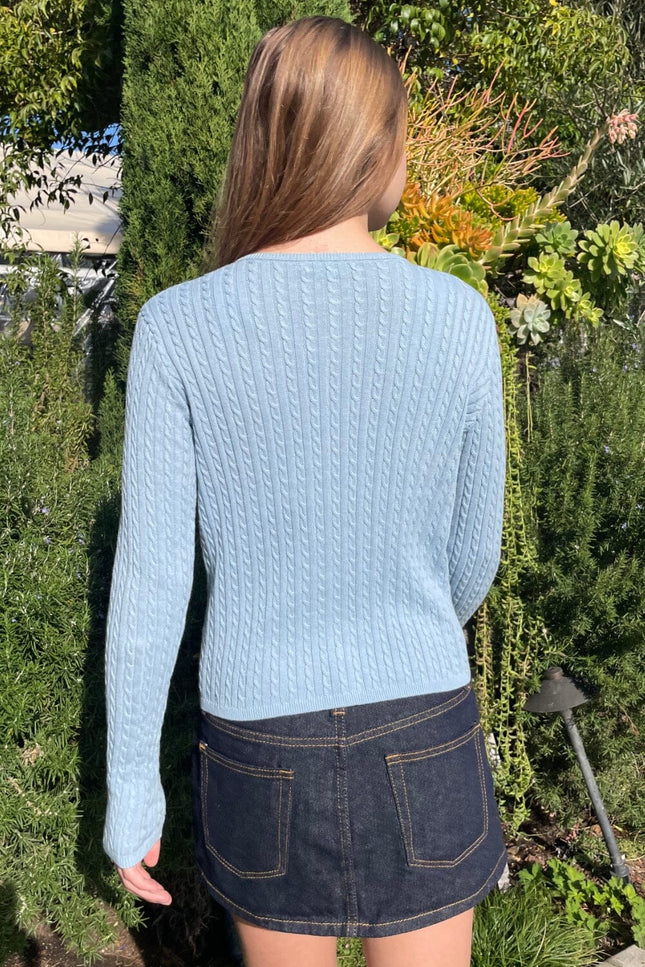 Zoe Cable Knit Cardigan - Dark Grey