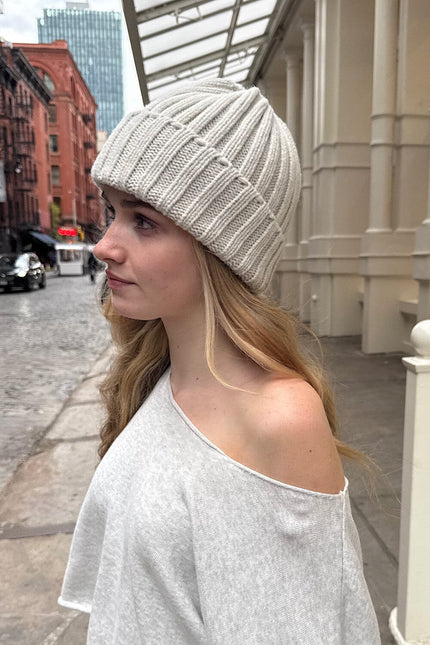 Knit Beanie - Silver Grey