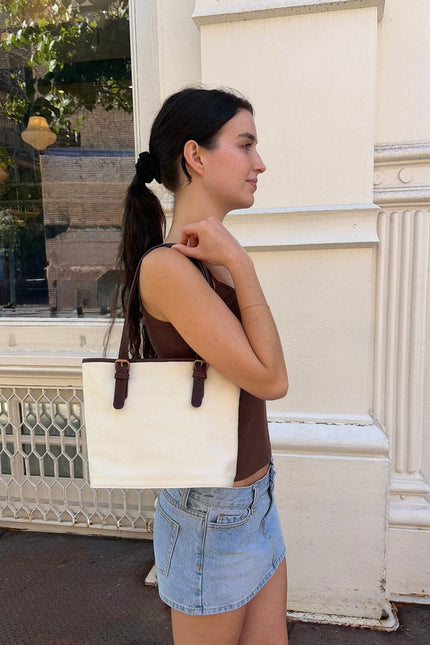 Buckle Canvas Shoulder Bag