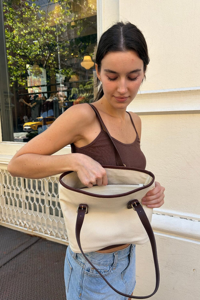 Buckle Canvas Shoulder Bag