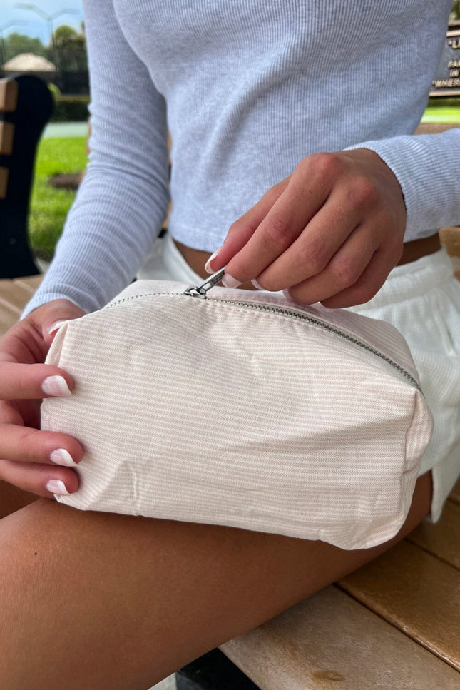 Striped Makeup Bag