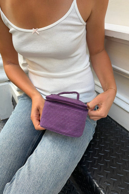 Stripes Makeup Bag - Purple Stripes