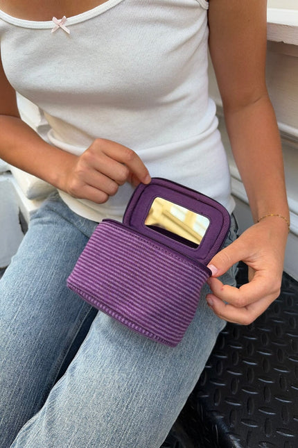 Stripes Makeup Bag - Purple Stripes