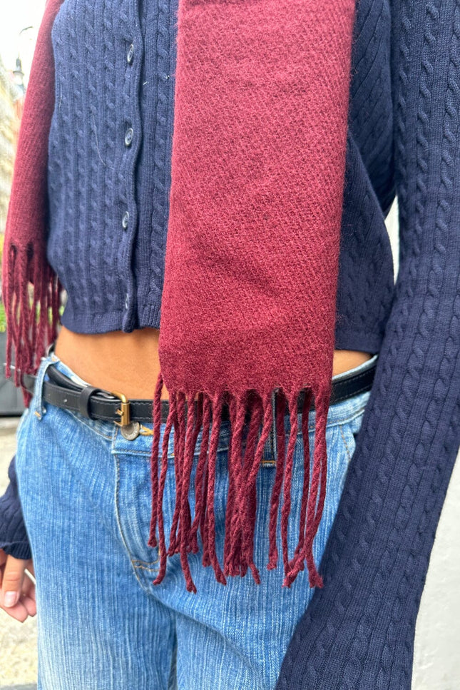 Tassel Scarf - Maroon