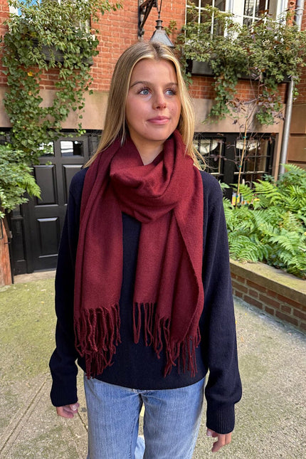 Tassel Scarf - Burgundy