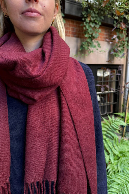 Tassel Scarf - Burgundy