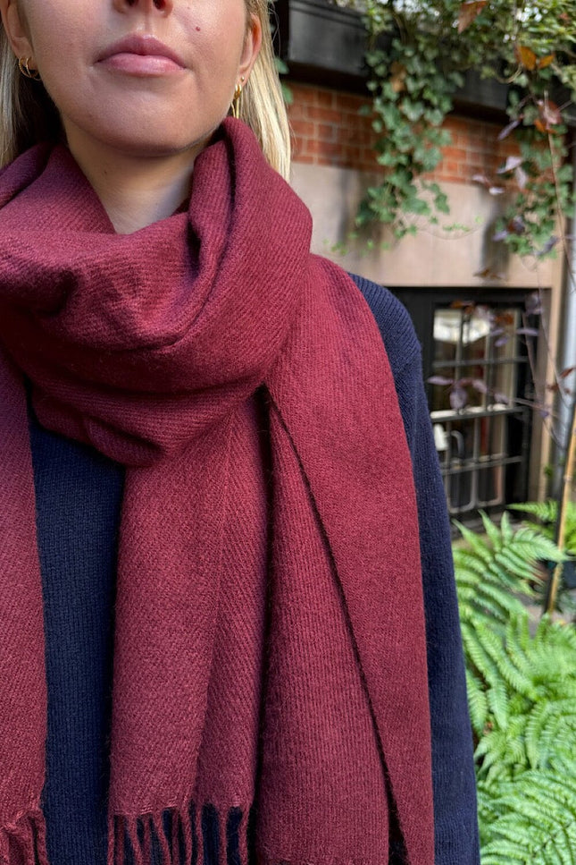 Tassel Scarf - Burgundy