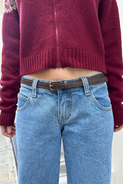 Faux Leather Buckle Belt - Gold