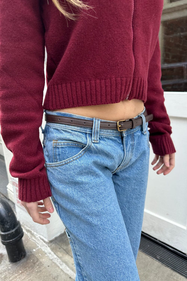 Faux Leather Buckle Belt - Gold