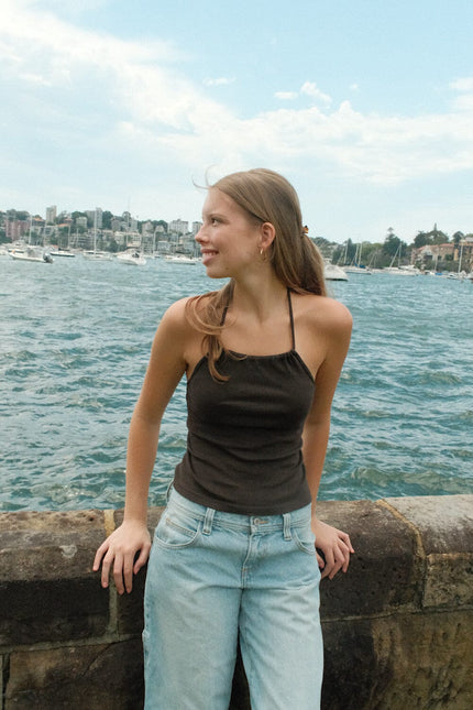 Cleo Halter Top - Black