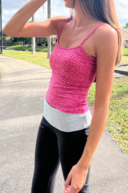 Skyler Leopard Tank - Hot Pink Leopard