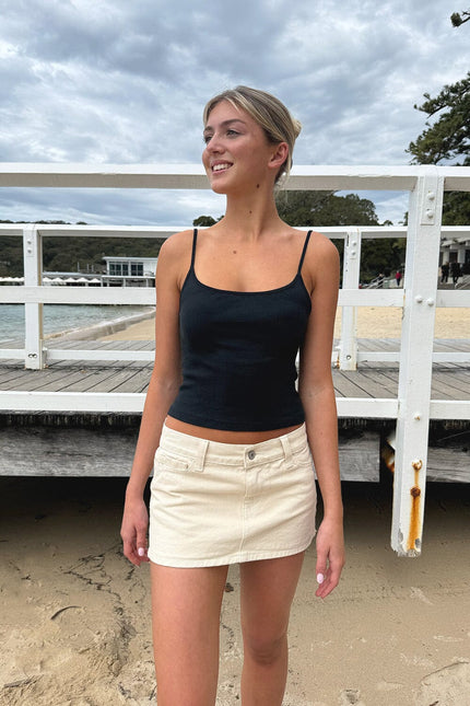 Skylar Ribbed Tank - Light Olive Green